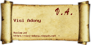 Visi Adony névjegykártya